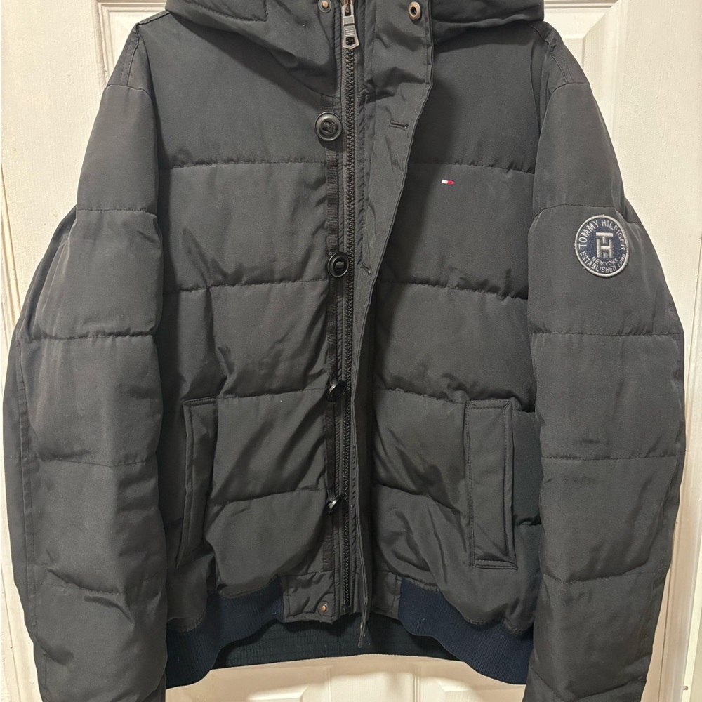 Tommy Hilfiger Men's Dark Gray Puffer Coat